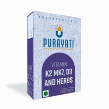 Purayati Vitamin K2 MK7, D3 & Herbs Tablets