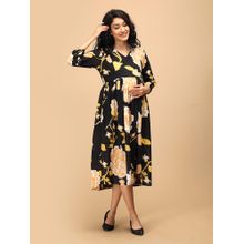 The Mom Store Black Peony Maternity and Nursing Dress