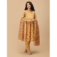 The Mom Store Gulmohar Grace Maternity and Nursing Kurta & Pant With Dupatta