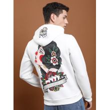 HIGHLANDER Mens White Graphic Pullover Hoodie