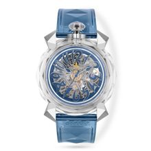 GaGa MILANO Automatic Watch Blue Dial Crystal Skeleton Watch For Unisex-8060CY03SGSRBL0 (M)