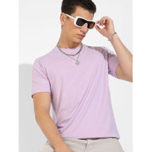 Campus Sutra Mens Lilac Basic Regular Fit T-Shirt