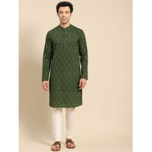 Amodh by Kisah Men Green Kurta