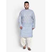 KISAH PLUS Cotton Silk Blue Kurta