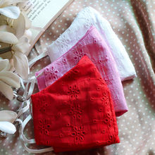 Bellofox White Chikan,Light Pink Chikan And Red Chikan Face Mask (Set Of 3)