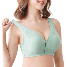 BRACHY Women Green Cotton Front Closure New Mom Nursing Feeding Bra
