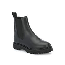 Delize Black Solid Women's Chelsea Boots
