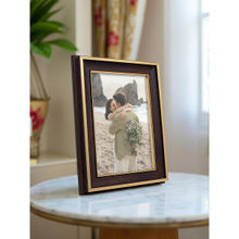 Golden Peacock Elegant Dark Brown & Gold Tabletop Photo Frame