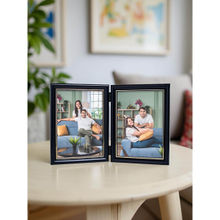 Golden Peacock Classic Black Foldable Tabletop Photo Frame