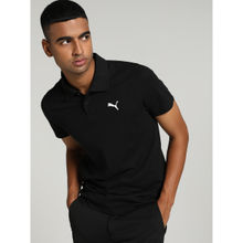 Puma Essentials Logo Mens Black Polo T-Shirt