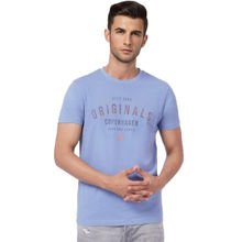 Jack & Jones Men Graphic Blue Casual T-shirt