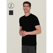 XYXX Loungewear Mens Black Poly Cotton T-shirts (Pack of 2)