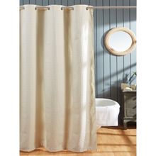 OBSESSIONS Jacquard Hookless Shower Curtain with Liner, Ivory