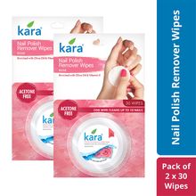 Kara Nail Polish Remover Wipes With Rose Combo - 30 Wipes ( Pack Of 2 )