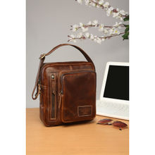 Teakwood Unisex Tan Solid Genuine Leather Messanger Bag