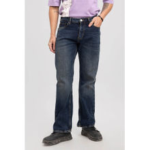 Snitch Men Navy Blue Denim Solid Casual Jeans