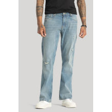 Snitch Men Light Blue Light Distressed Straight Casual Jeans