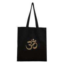 Maatir Floral Om Embroidered Canvas Tote Bag for Women