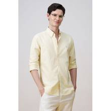 Simon Carter Men Yellow Stripes Full Sleeves Shirt