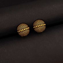 Voylla Rava Ball Oxidized Gold Ball Stud Earrings