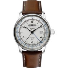 Zeppelin 100 Years ED. 1 Date-Dual Time-GMT Analog Dial Color Silver Men's Watch - 86661