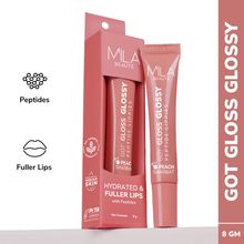Mila Beauté Peptide Lip Gloss Balm With SPF & Hyaluronic Acid Plump & Fuller Lips - Peach Sharbat