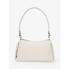 Calvin Klein Women Beige Logo Polyester Handbag with Detachable Strap