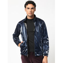 Rare Rabbit Adler Primary Navy Blue & Black Reversible Solid Jacket