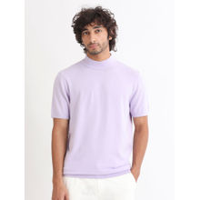 Rare Rabbit Alfet Pastel Purple Solid T-Shirt