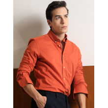 Rare Rabbit Auxfo Primary Orange Solid Shirt