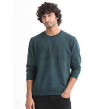 Rare Rabbit Cerdo Dark Green Solid Sweatshirt