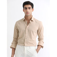 Rare Rabbit Gunjan Primary Beige Solid Shirt