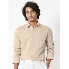 Rare Rabbit Linux Light Beige Solid Shirt