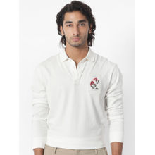 Rare Rabbit Raz Primary Off White Solid Polo T-Shirt