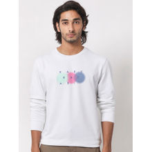 Rare Rabbit Saul Primary White Printed Sweatshirt
