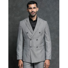 Rare Rabbit Sierres Light Grey Self Deisgn 2 Piece Suit (Set of 2)