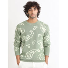 Rare Rabbit Tori Light Green Graphic Sweater