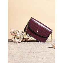 Accessorize London Women Faux Leather Burgundy Mini Purse Sling Bag