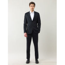 Arrow Navy Blue Men's Zero Calorie Slim Fit Knitted Blazer with Trouser (Set of 2)