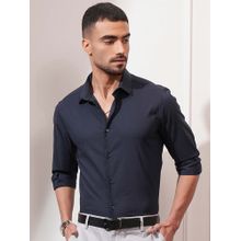 LOCOMOTIVE Men Navy Blue Solid Formal Shirt