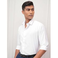 LOCOMOTIVE Men White Self Design Slim Fit Shirt