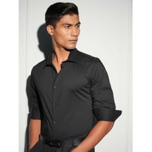 LOCOMOTIVE Men Black Solid Formal Shirt