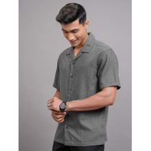 LOCOMOTIVE Men Dark Grey Solid Collar Relaxed Fit Shirt