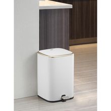 OBSESSIONS Fingerprint Resistant Step Dustbin with Liner - 6 Litre - White