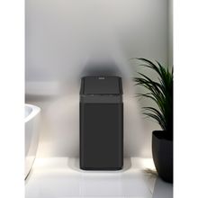 OBSESSIONS Stainless Steel Smart Sensor Dustbin with Lid - 7 Litre - Black Steel