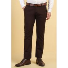 Allen Solly Men Brown Slim Fit Solid Formal Trouser