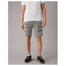American Eagle Men Grey AirFlex+ 9 Inches Ripped Denim Short