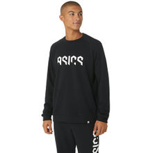 ASICS Hex Graphic French Terry Crew Black Mens Sweatshirt