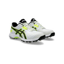 ASICS Men Gel-Gully 7 White Safety Yellow Cricket Shoes
