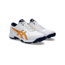 ASICS Unisex Gel-Peake 2 Off White Stadium & Orange Cricket Shoes